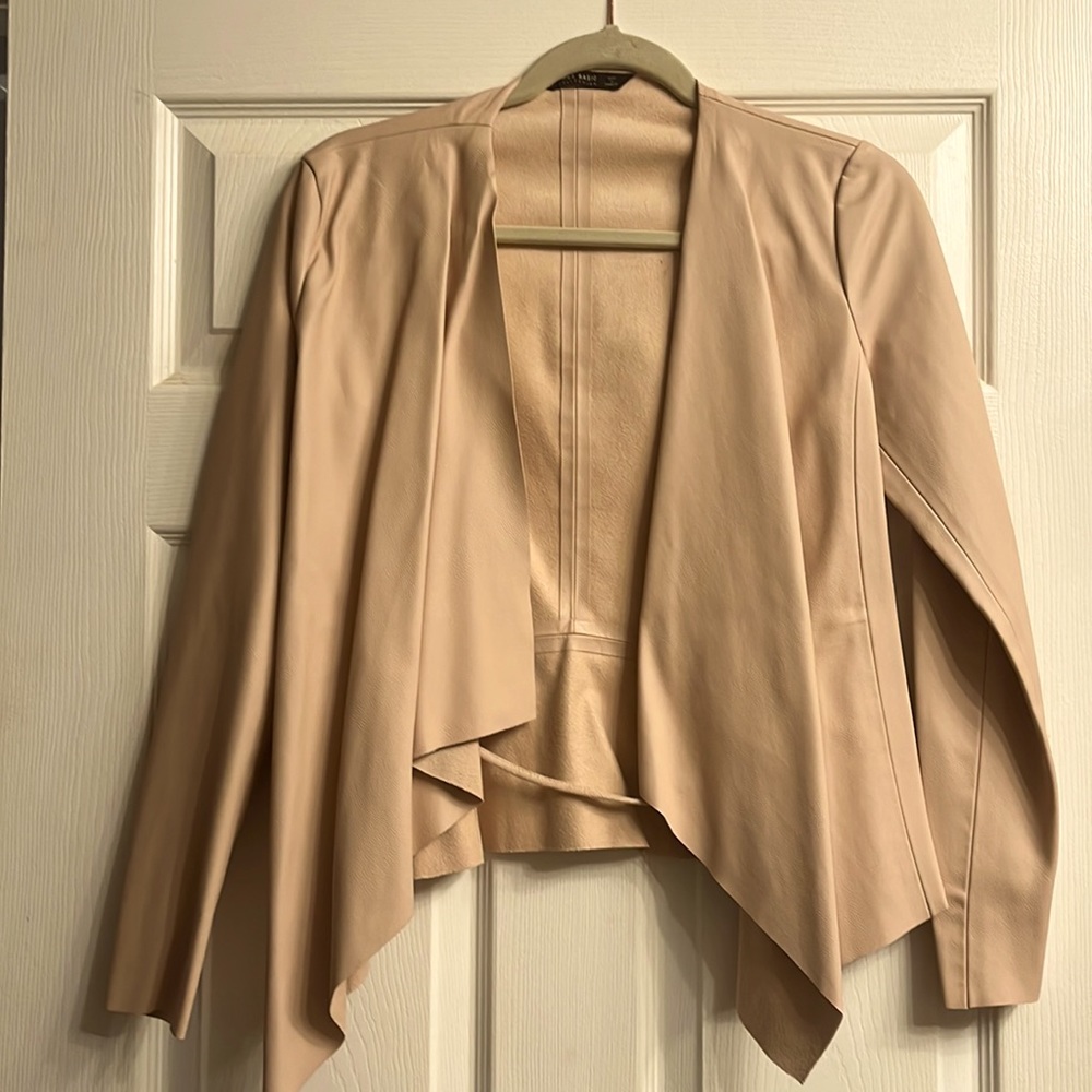 Zara Pretty pink faux leather jacket in mint condition